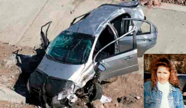 Imagen del auto accidenteado y una foto de Marcia González, la víctima. Foto: Gentileza Diariojunio.com.ar