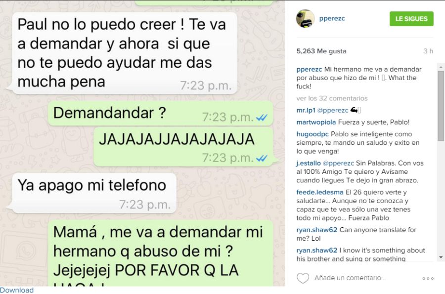 Pablo Perez Companc Instagram